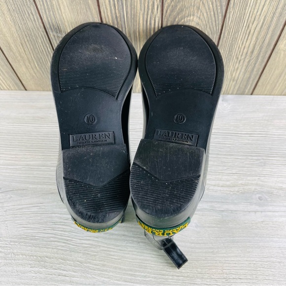 Lauren Ralph Lauren Tally Bo Rai Rubber Chelsea Black Boots Size 10B - Picture 9 of 16